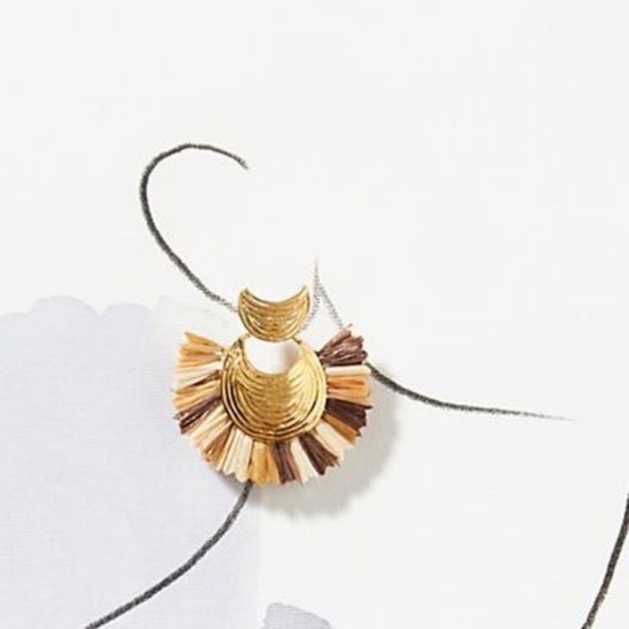Gas Bijoux Wave Raffia  Drop Earrings - Picture 1 of 2